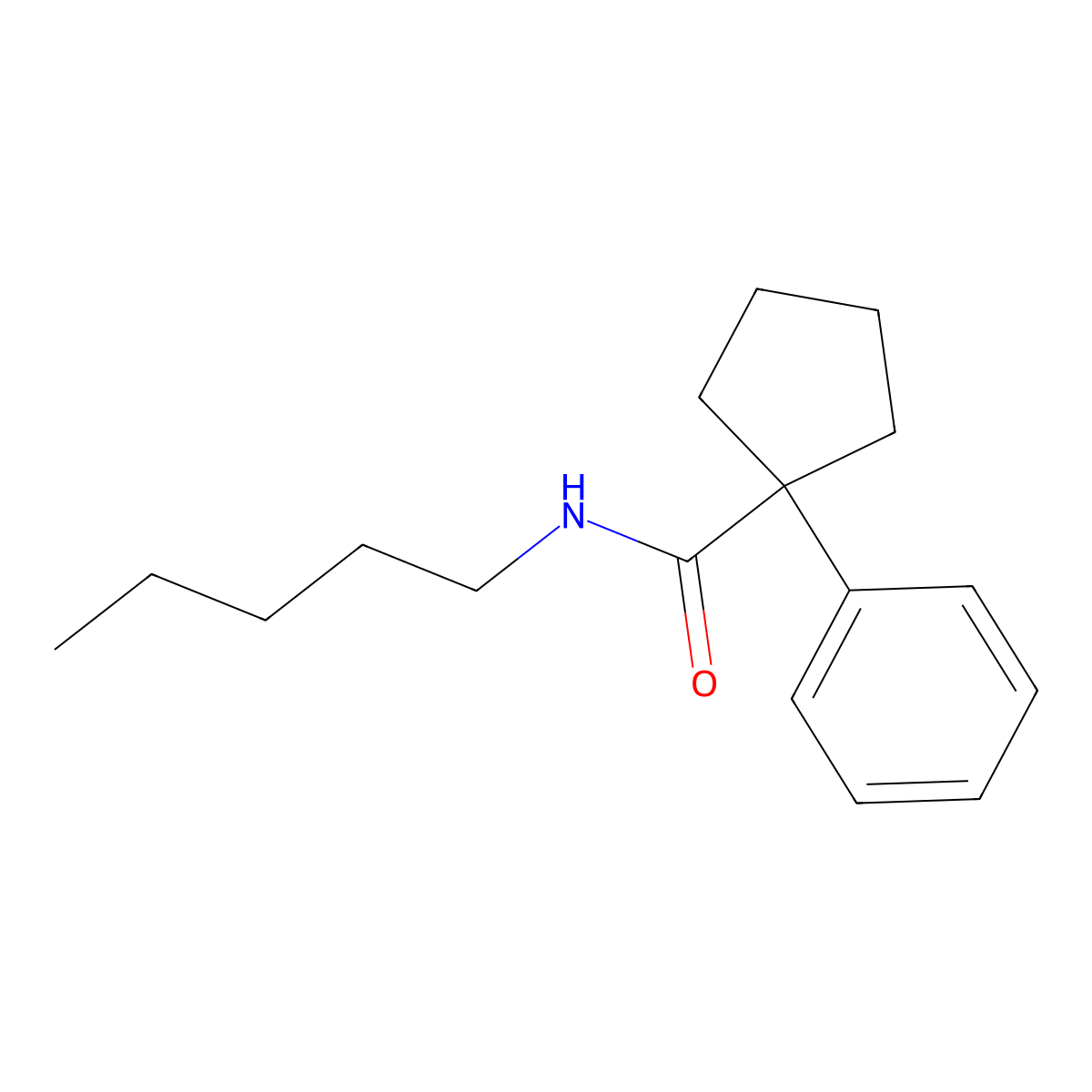 N-pentyl-1-phenylcyclopentane-1-carboxamide molecular structure, CAS 1024444-75-4