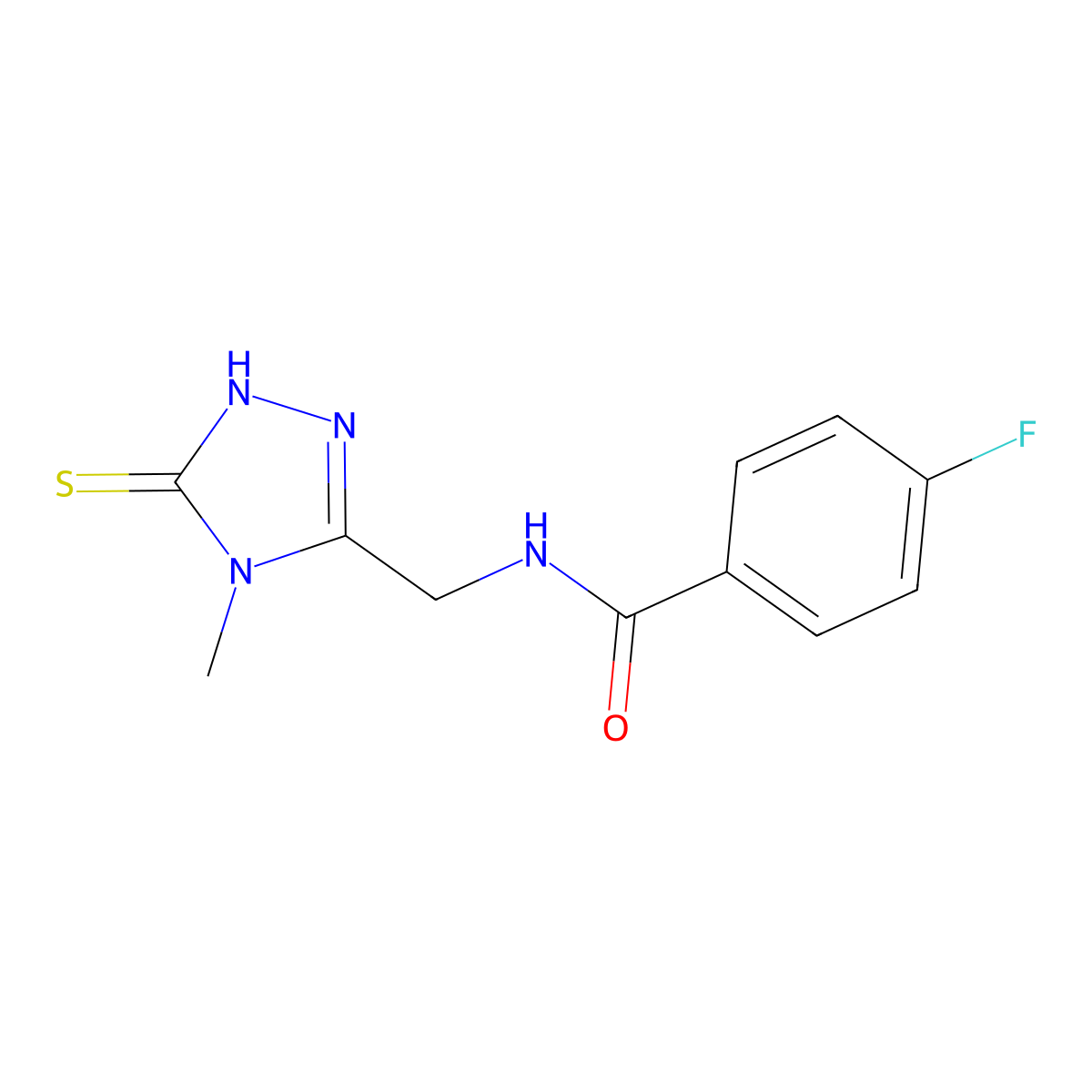 4-Fluoro-N-((5-mercapto-4-methyl-4H-1,2,4-triazol-3-yl)methyl)benzamide molecular structure, CAS 1024445-81-5