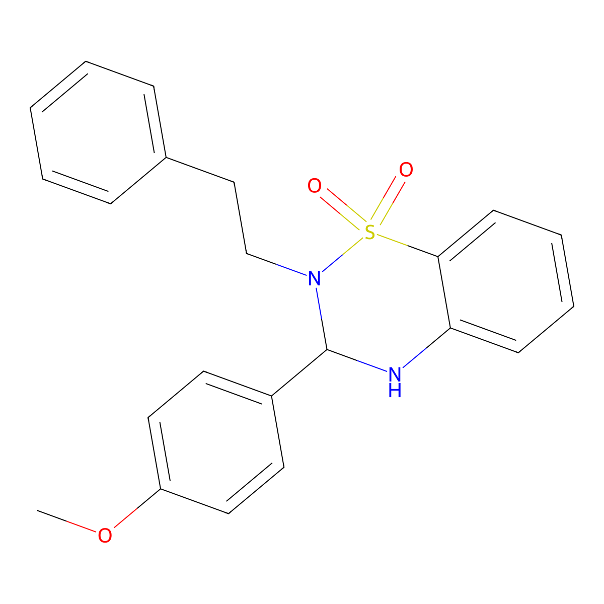 2-(4-Methoxyphenyl)-3-(2-phenylethyl)-1,2,3-trihydro-4-thiaquinazoline-4,4-dione molecular structure, CAS 1024448-55-2