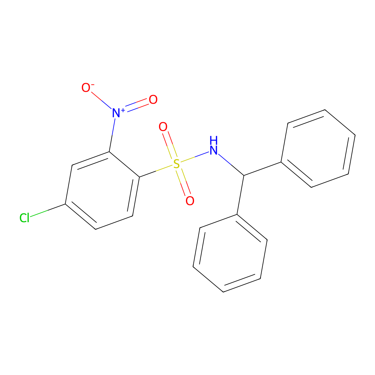 (Diphenylmethyl)((4-chloro-2-nitrophenyl)sulfonyl)amine molecular structure, CAS 1024448-56-3