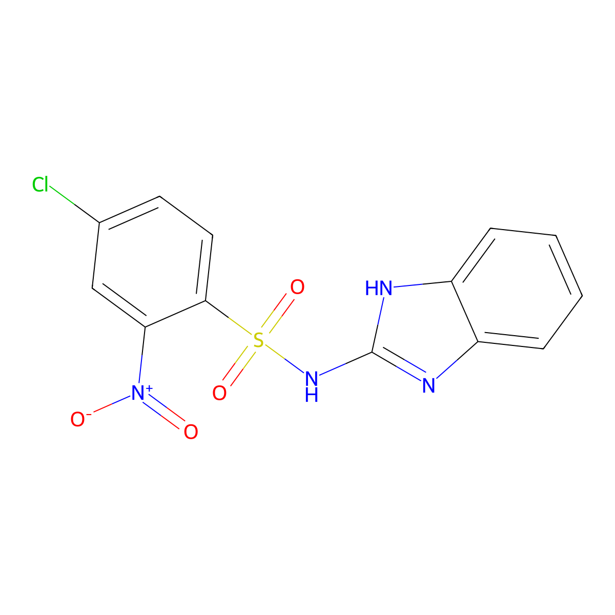 N-(1H-benzimidazol-2-yl)-4-chloro-2-nitrobenzenesulfonamide molecular structure, CAS 1024448-58-5