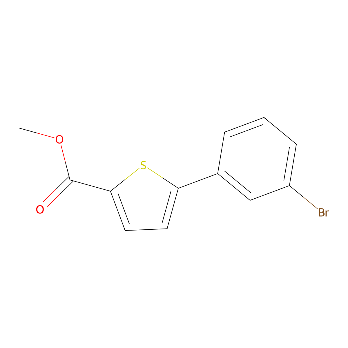 Methyl 5-(3-bromophenyl)thiophene-2-carboxylate molecular structure, CAS 1024448-90-5