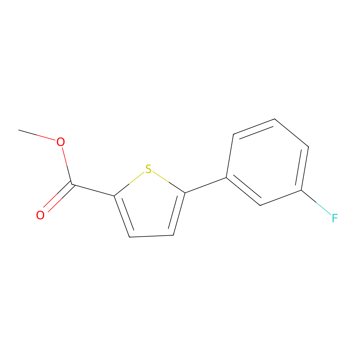 Methyl 5-(3-fluorophenyl)-2-thiophenecarboxylate molecular structure, CAS 1024448-91-6