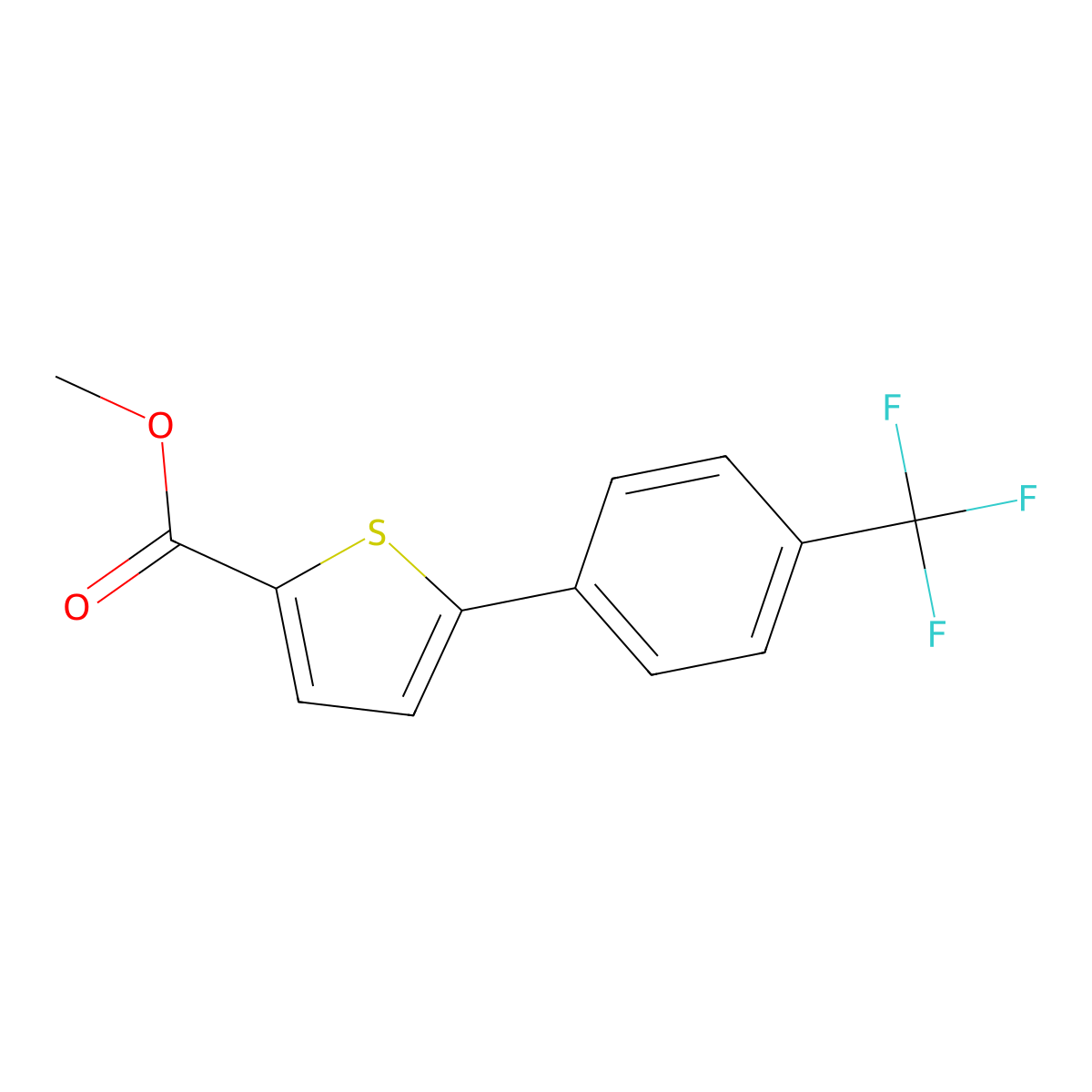 Methyl 5-[4-(trifluoromethyl)phenyl]-2-thiophenecarboxylate molecular structure, CAS 1024448-97-2