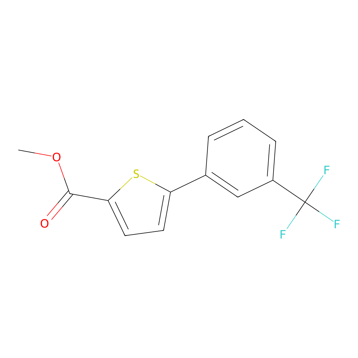 Methyl 5-[3-(trifluoromethyl)phenyl]thiophene-2-carboxylate molecular structure, CAS 1024448-98-3