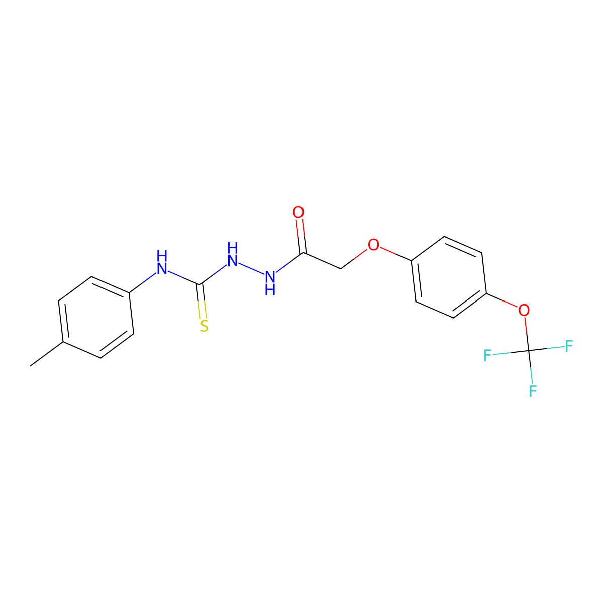 4-(4-Methylphenyl)-1-(2-(4-(trifluoromethoxy)phenoxy)acetyl)thiosemicarbazide molecular structure, CAS 1024449-08-8