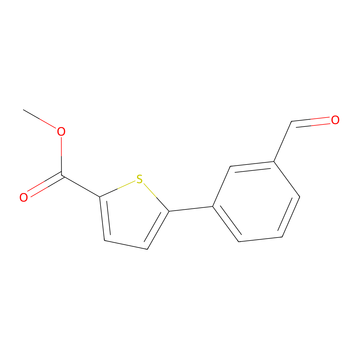 Methyl 5-(3-formylphenyl)-2-thiophenecarboxylate molecular structure, CAS 1024449-31-7