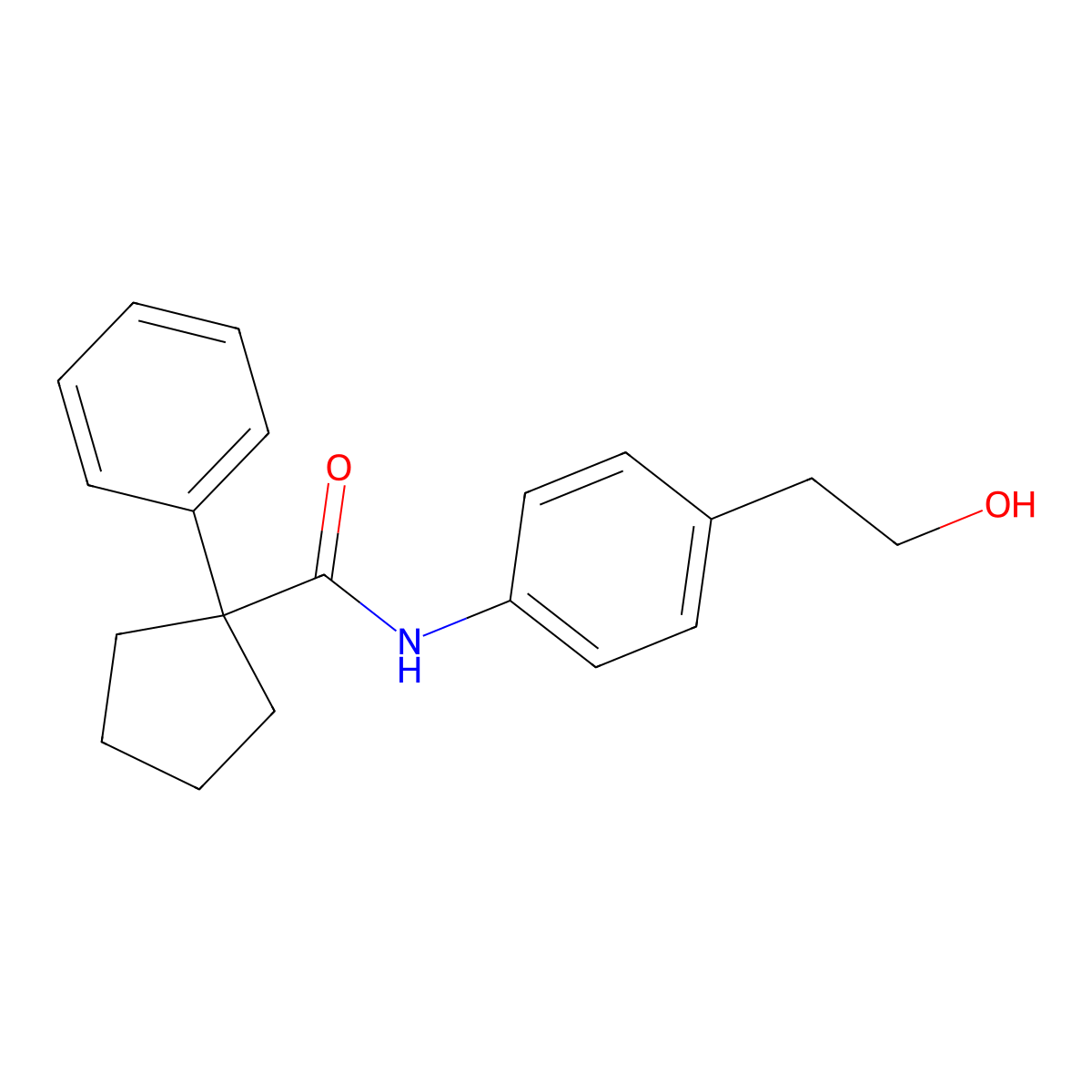 N-[4-(2-hydroxyethyl)phenyl]-1-phenylcyclopentane-1-carboxamide molecular structure, CAS 1024449-45-3