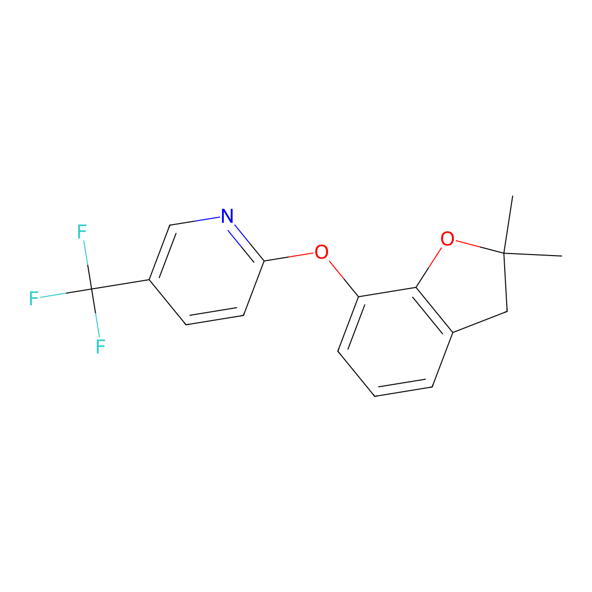 2,2-Dimethyl-7-(5-(trifluoromethyl)(2-pyridyloxy))oxaindane molecular structure, CAS 1024450-09-6