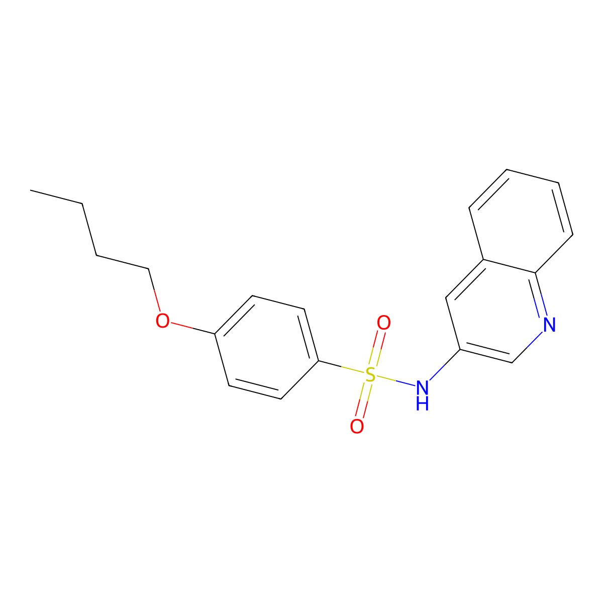 4-butoxy-N-quinolin-3-ylbenzenesulfonamide molecular structure, CAS 1024455-07-9