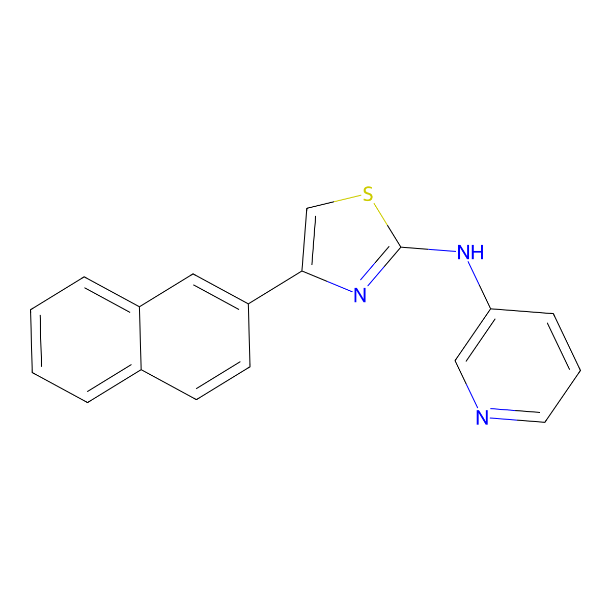 (4-(2-Naphthyl)(2,5-thiazolyl))-3-pyridylamine molecular structure, CAS 1024464-93-4
