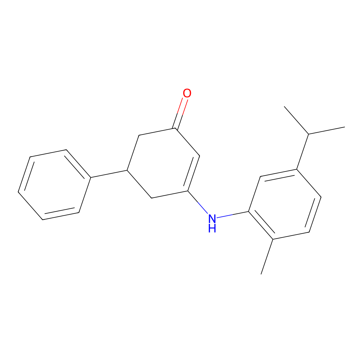 3-((2-Methyl-5-(isopropyl)phenyl)amino)-5-phenylcyclohex-2-EN-1-one molecular structure, CAS 1024464-94-5