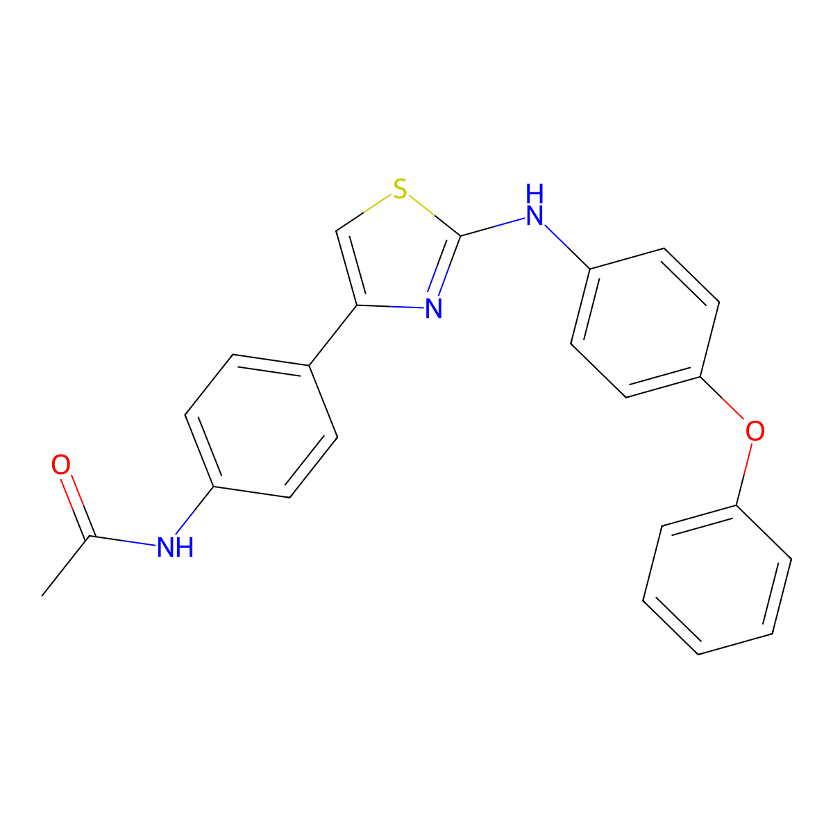 N-(4-{2-[(4-phenoxyphenyl)amino]-1,3-thiazol-4-yl}phenyl)acetamide molecular structure, CAS 1024466-46-3