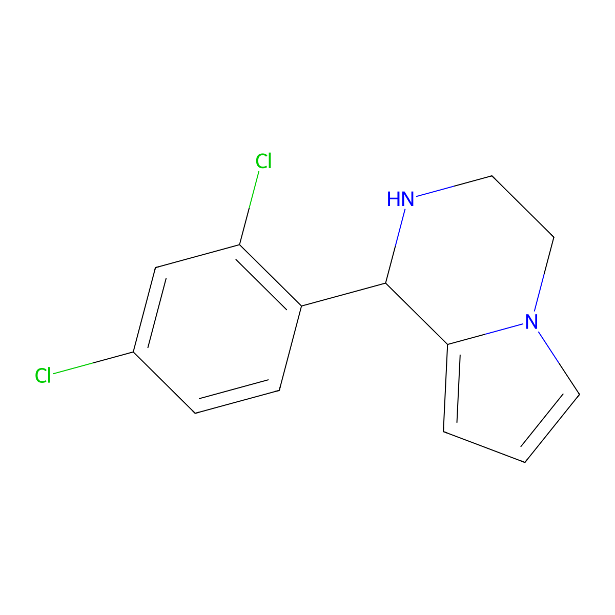 1-(2,4-Dichlorophenyl)-1,2,3,4-tetrahydropyrrolo[1,2-a]pyrazine molecular structure, CAS 1024471-90-6