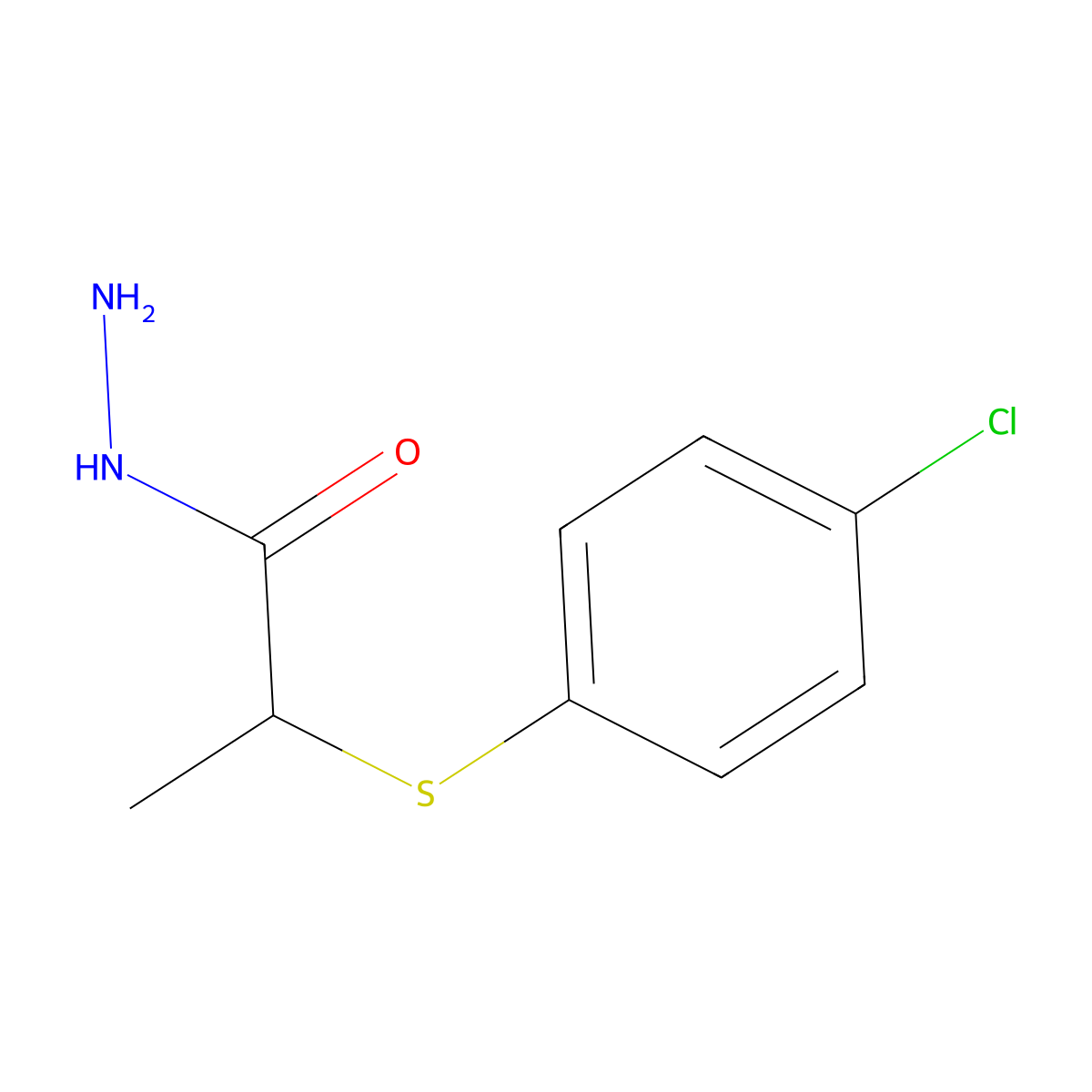 2-[(4-Chlorophenyl)sulfanyl]propanehydrazide molecular structure, CAS 1024477-91-5