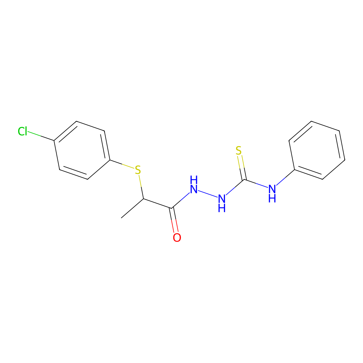 1-[2-(4-Chlorophenyl)sulfanylpropanoylamino]-3-phenylthiourea molecular structure, CAS 1024477-92-6