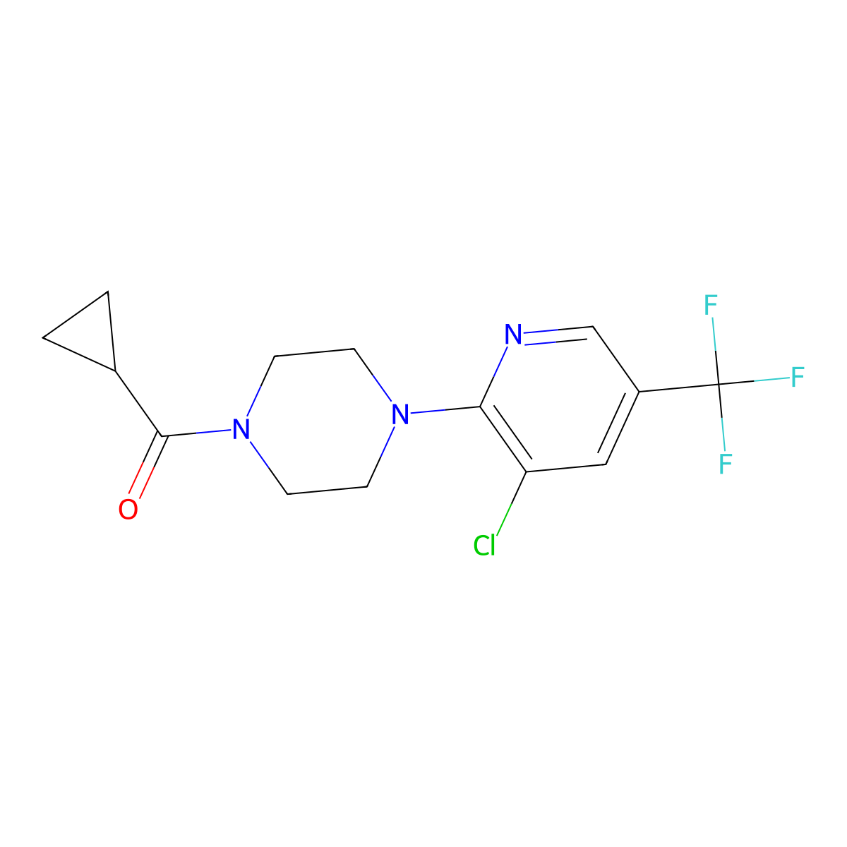 [4-[3-Chloro-5-(trifluoromethyl)pyridin-2-yl]piperazin-1-yl]-cyclopropylmethanone molecular structure, CAS 1024477-94-8