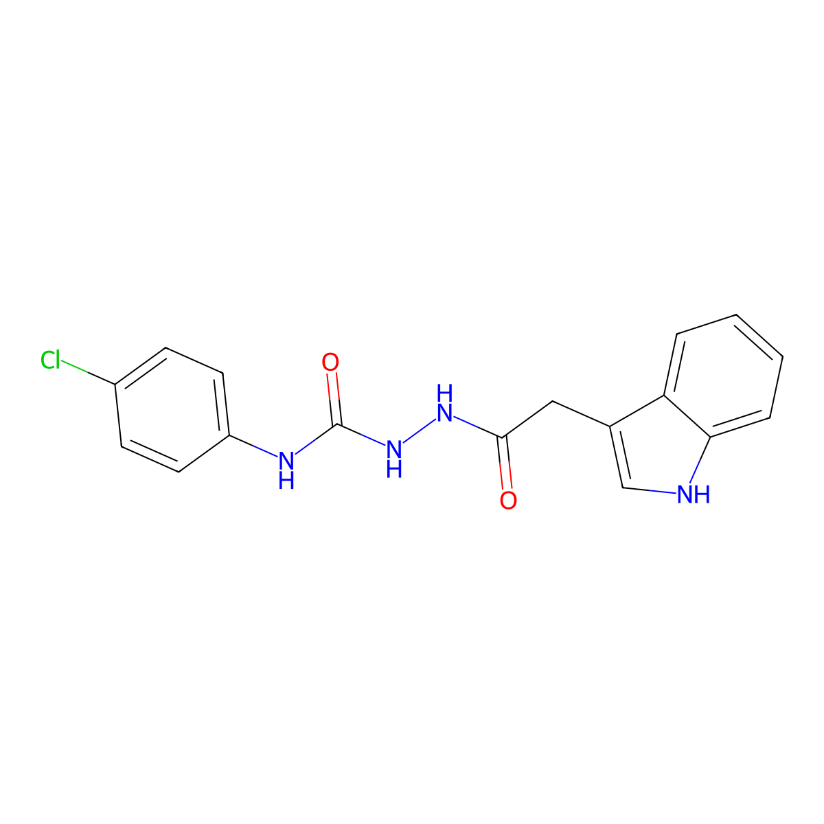 1-(4-chlorophenyl)-3-[[2-(1H-indol-3-yl)acetyl]amino]urea molecular structure, CAS 1024477-95-9