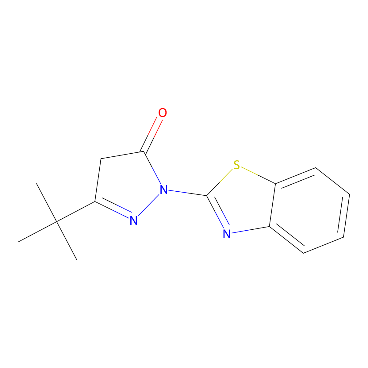 1-Benzothiazol-2-yl-3-(tert-butyl)-2-pyrazolin-5-one molecular structure, CAS 1024480-42-9