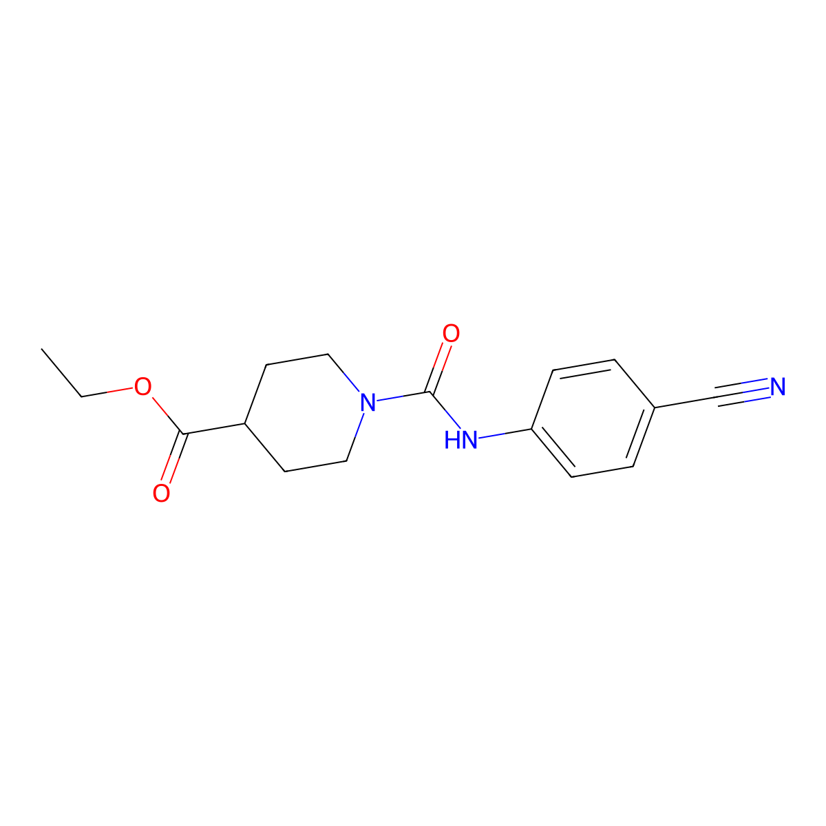 Ethyl 1-[(4-cyanophenyl)carbamoyl]piperidine-4-carboxylate molecular structure, CAS 1024487-04-4