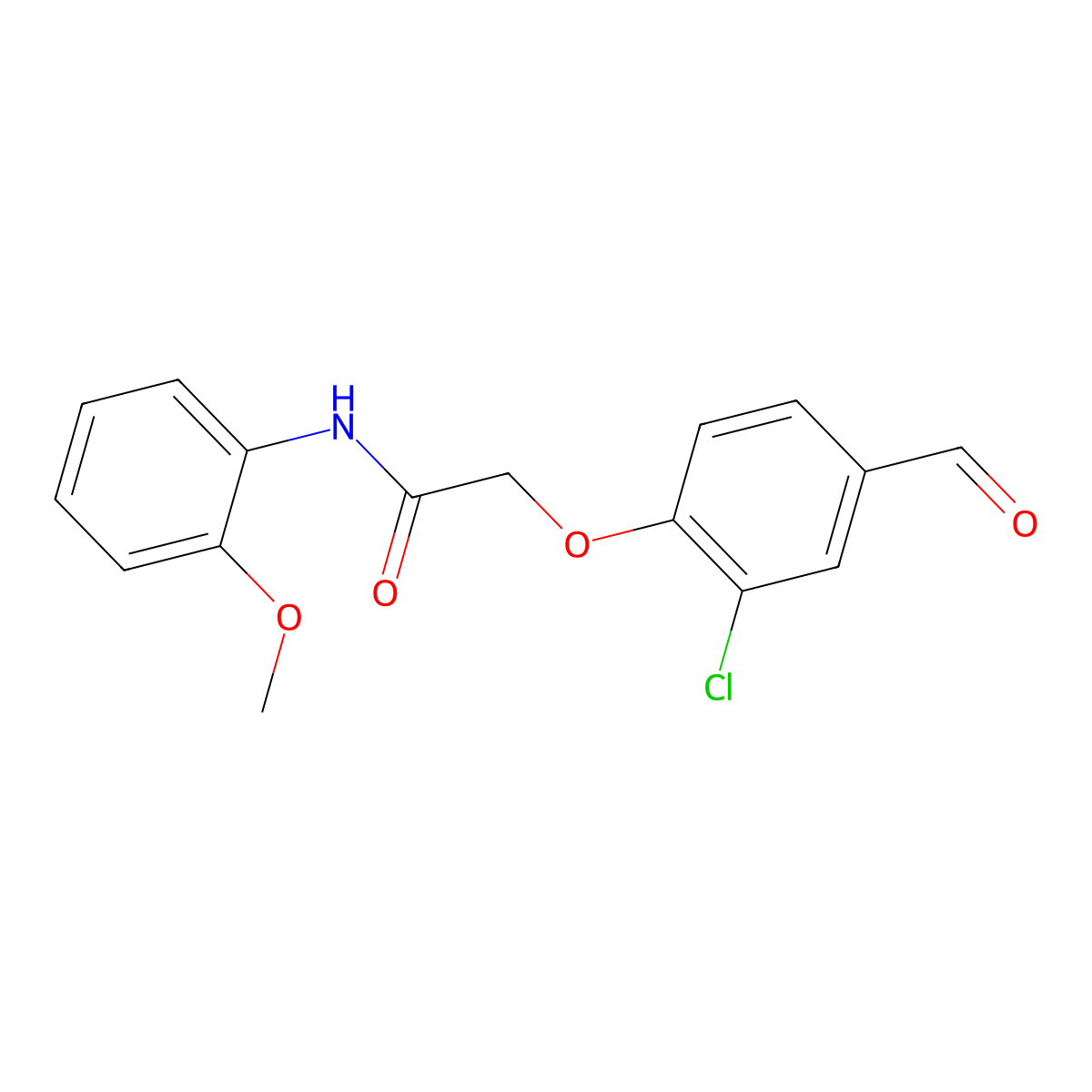 2-(2-chloro-4-formylphenoxy)-N-(2-methoxyphenyl)acetamide molecular structure, CAS 1024493-50-2