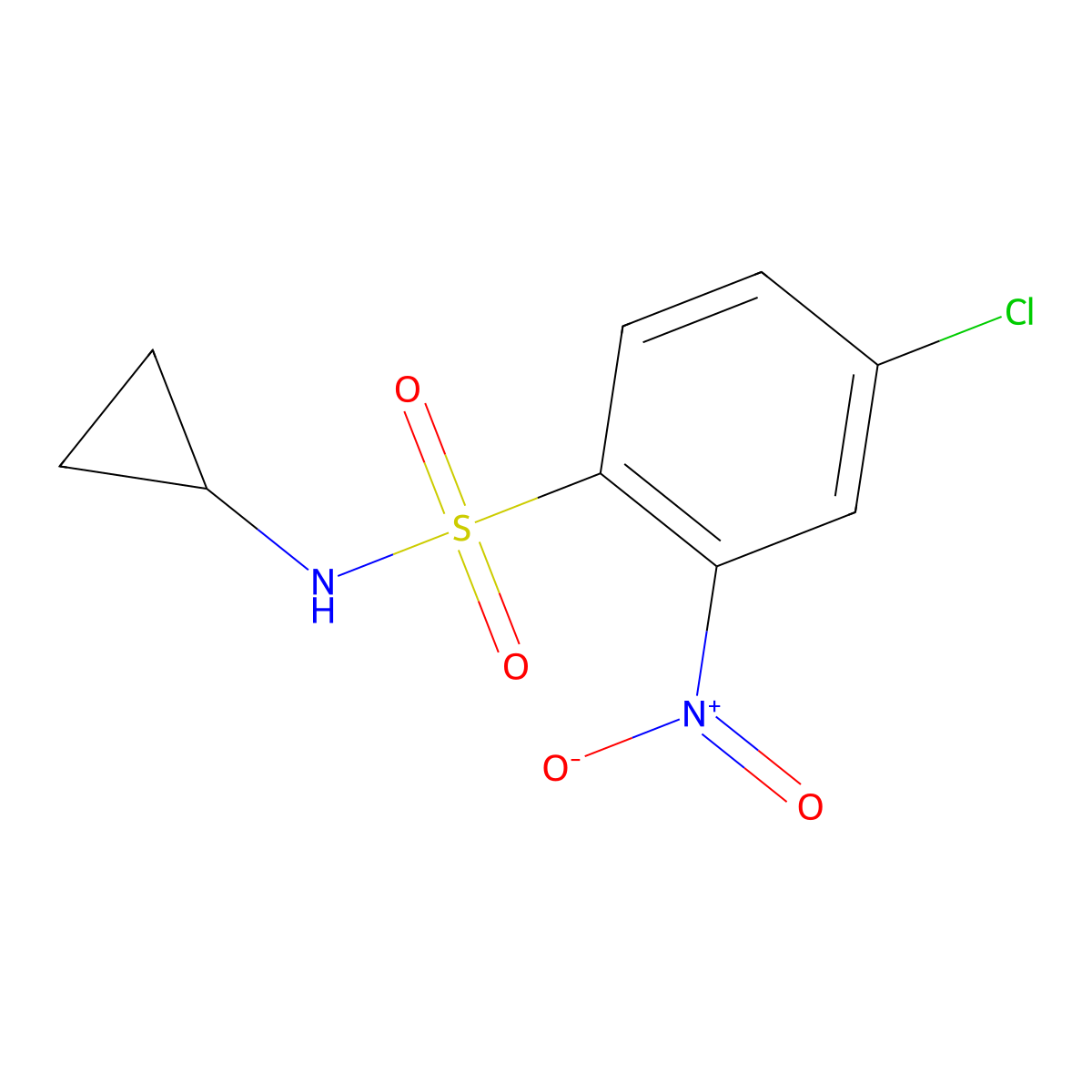 4-chloro-N-cyclopropyl-2-nitrobenzenesulfonamide molecular structure, CAS 1024497-93-5