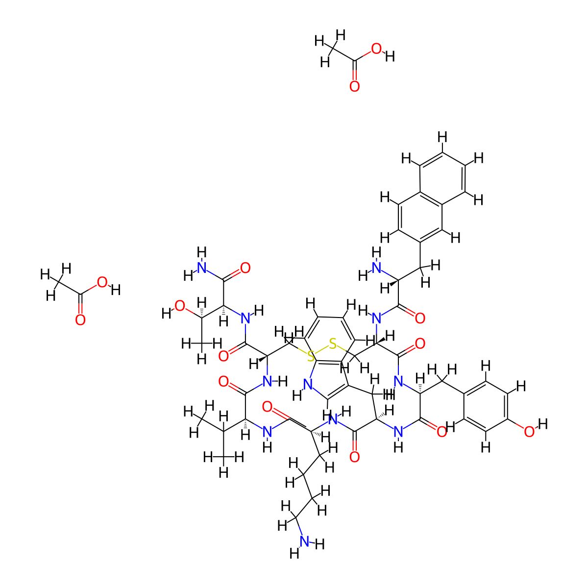 Lanreotide acetate (1:2) molecular structure, CAS 1024499-84-0