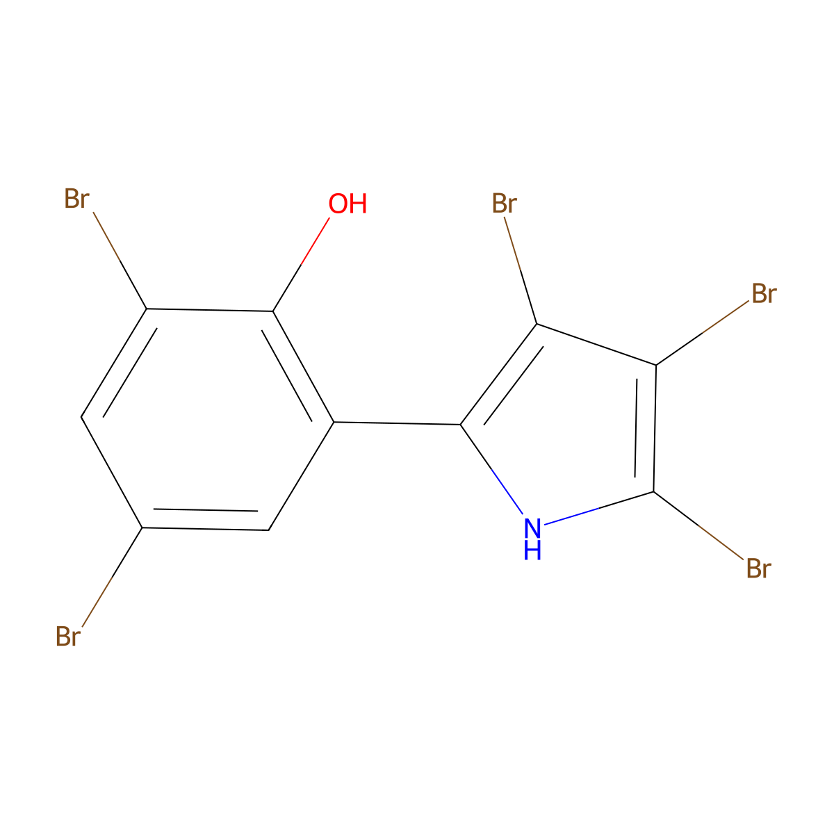 2,4-dibromo-6-(3,4,5-tribromo-1H-pyrrol-2-yl)phenol molecular structure, CAS 10245-81-5
