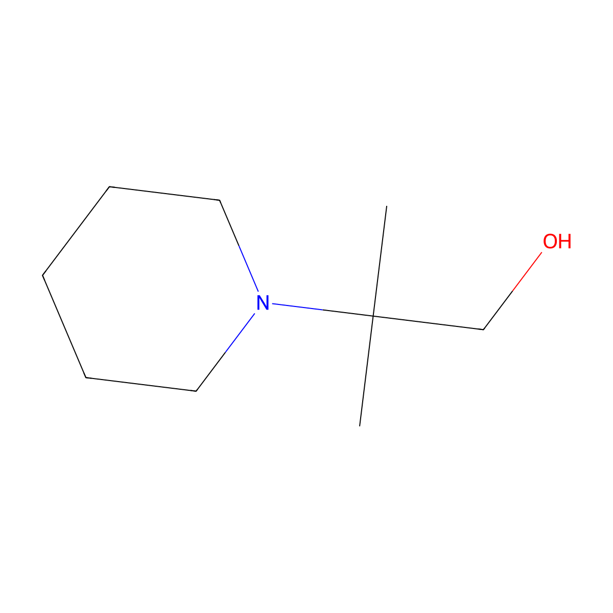 2-Methyl-2-(piperidin-1-yl)propan-1-ol molecular structure, CAS 102450-12-4
