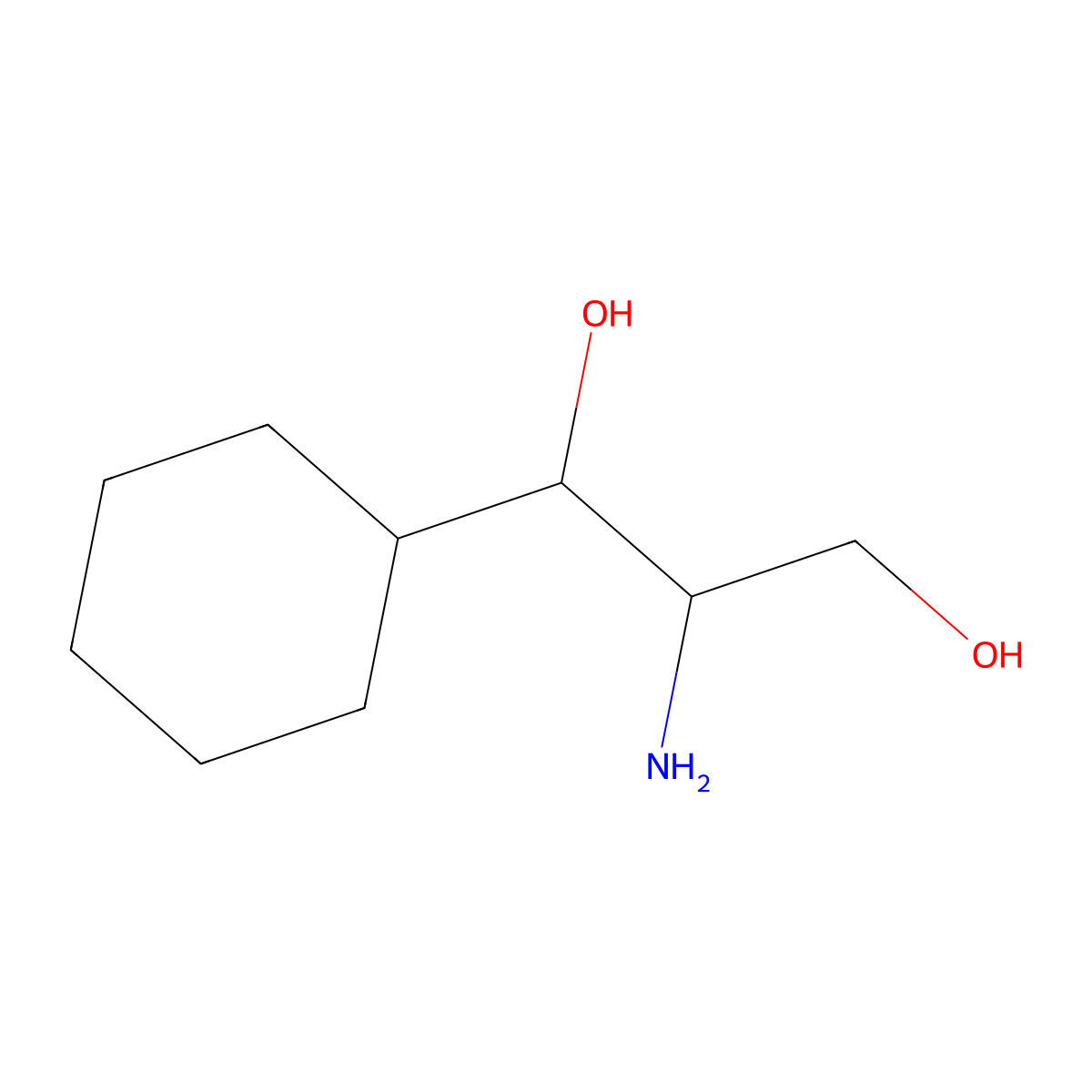 2-Amino-1-cyclohexylpropane-1,3-diol molecular structure, CAS 102450-71-5