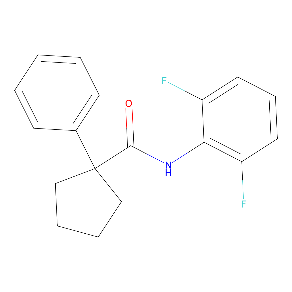 N-(2,6-difluorophenyl)-1-phenylcyclopentane-1-carboxamide molecular structure, CAS 1024502-93-9