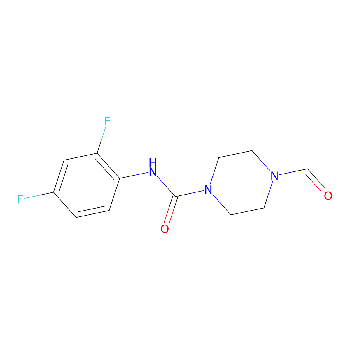N-(2,4-difluorophenyl)-4-formylpiperazine-1-carboxamide molecular structure, CAS 1024506-20-4