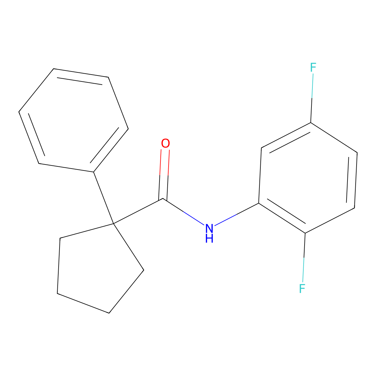 N-(2,5-difluorophenyl)-1-phenylcyclopentane-1-carboxamide molecular structure, CAS 1024515-00-1