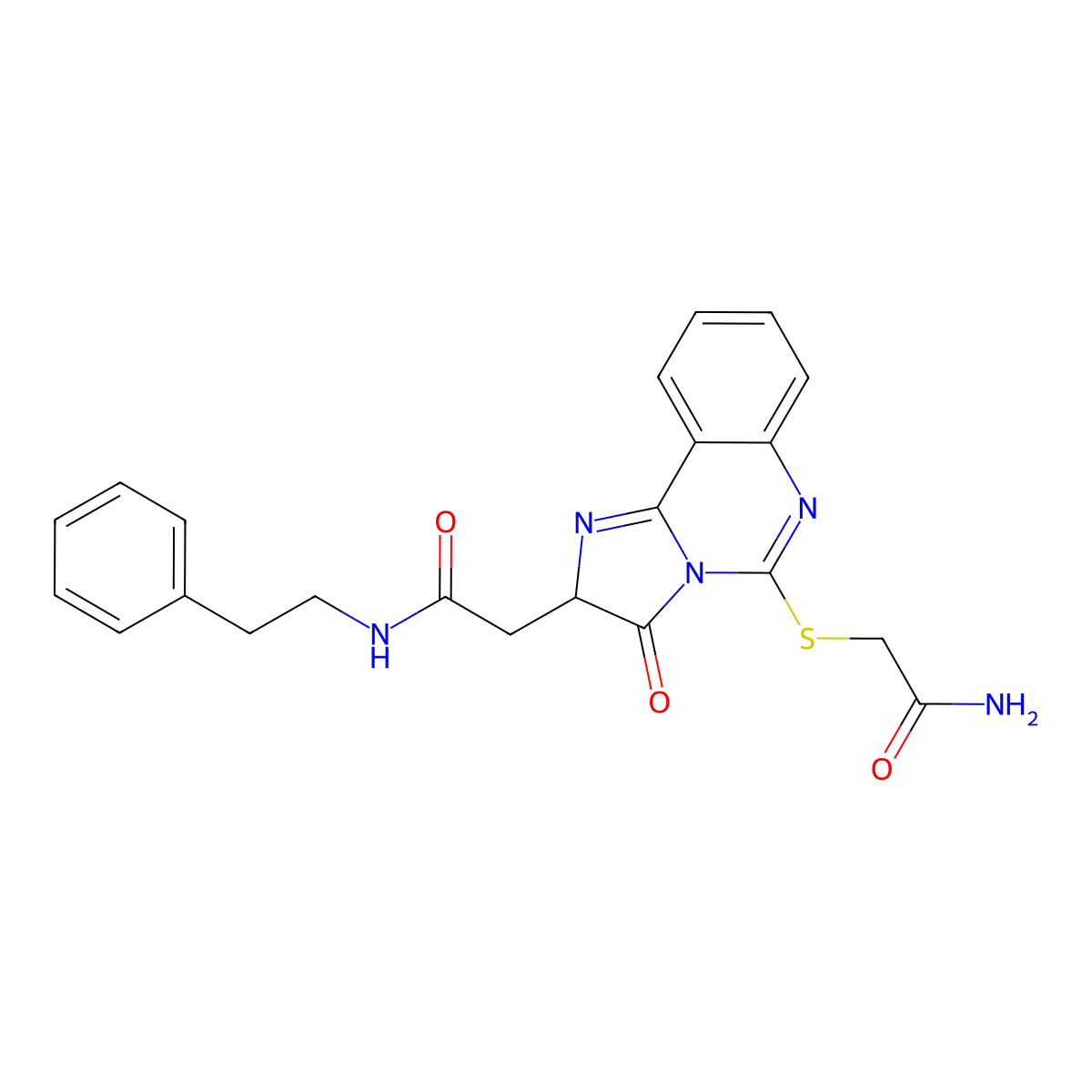 2-(5-((2-amino-2-oxoethyl)thio)-3-oxo-2,3-dihydroimidazo[1,2-c]quinazolin-2-yl)-N-phenethylacetamide molecular structure, CAS 1024515-89-6