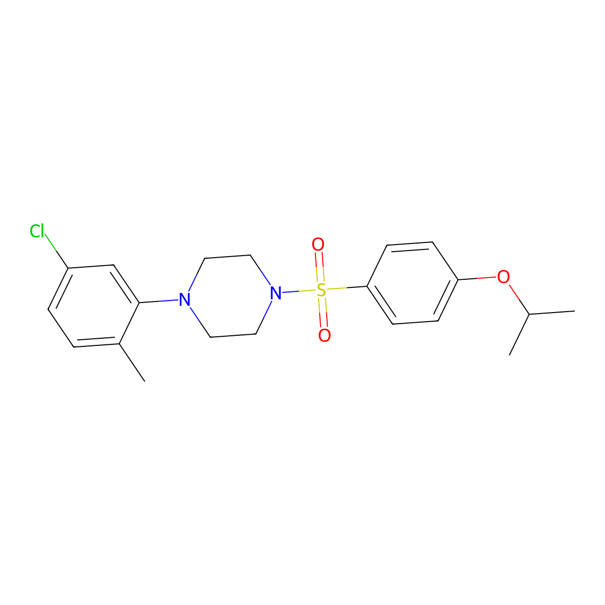 4-(5-Chloro-2-methylphenyl)-1-((4-(isopropoxy)phenyl)sulfonyl)piperazine molecular structure, CAS 1024523-02-1