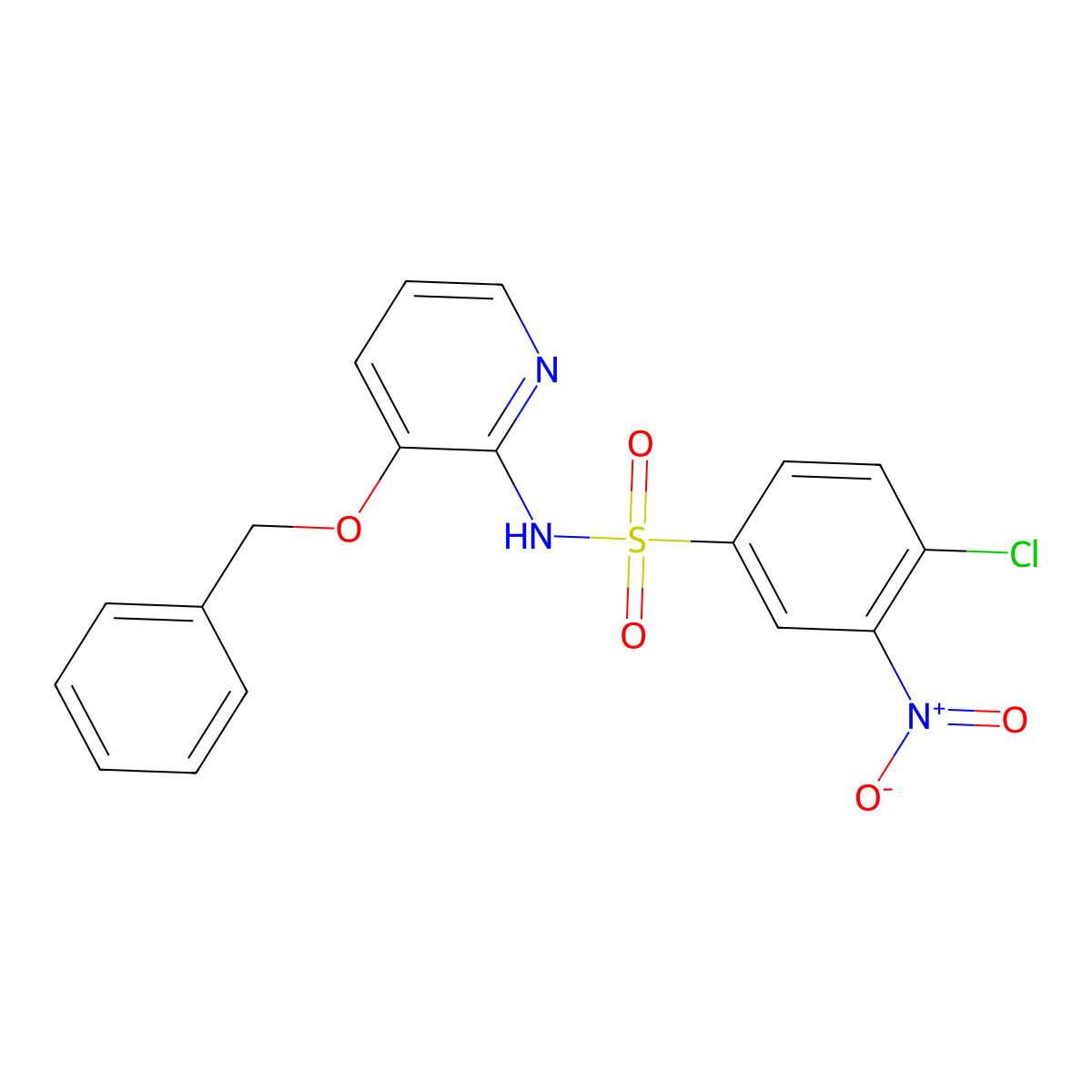 4-chloro-3-nitro-N-(3-phenylmethoxypyridin-2-yl)benzenesulfonamide molecular structure, CAS 1024523-09-8