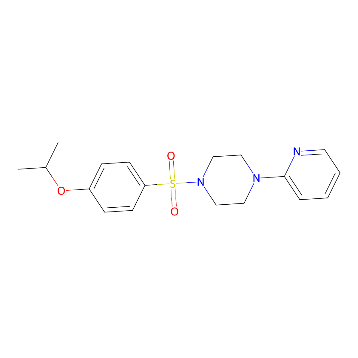 1-((4-(Isopropoxy)phenyl)sulfonyl)-4-(2-pyridyl)piperazine molecular structure, CAS 1024523-27-0