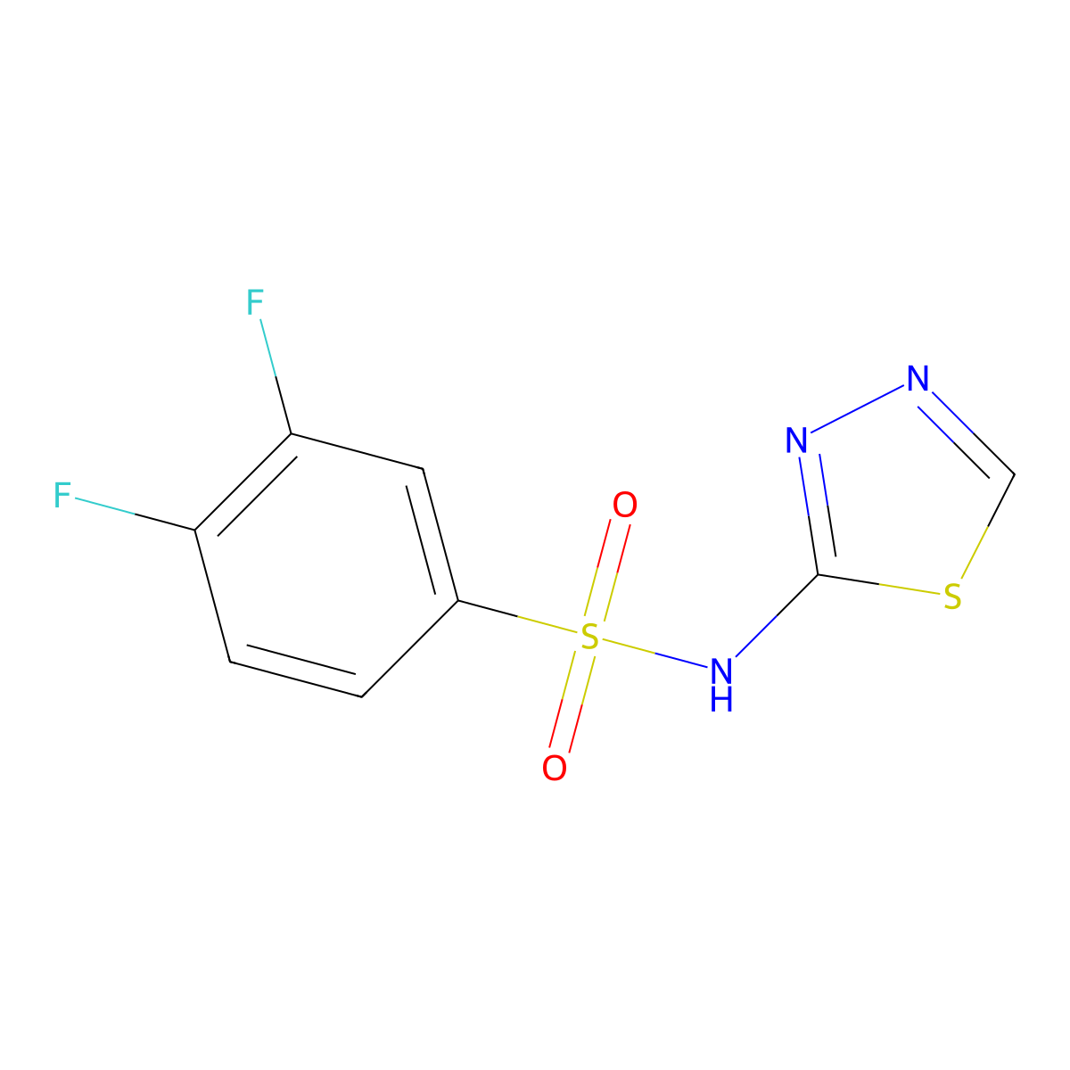 3,4-difluoro-N-(1,3,4-thiadiazol-2-yl)benzenesulfonamide molecular structure, CAS 1024538-41-7