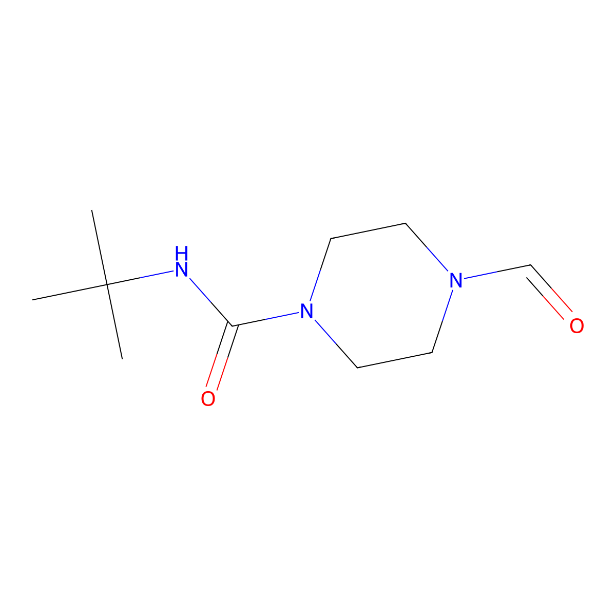 N-tert-butyl-4-formylpiperazine-1-carboxamide molecular structure, CAS 1024540-12-2
