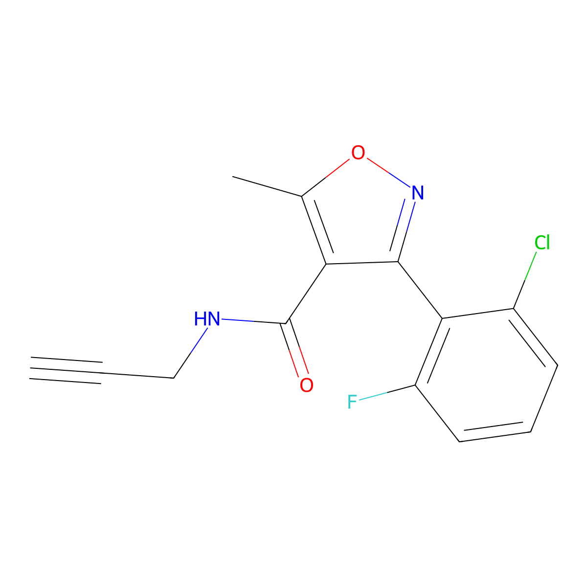(3-(6-Chloro-2-fluorophenyl)-5-methylisoxazol-4-YL)-N-prop-2-ynylformamide molecular structure, CAS 1024544-00-0
