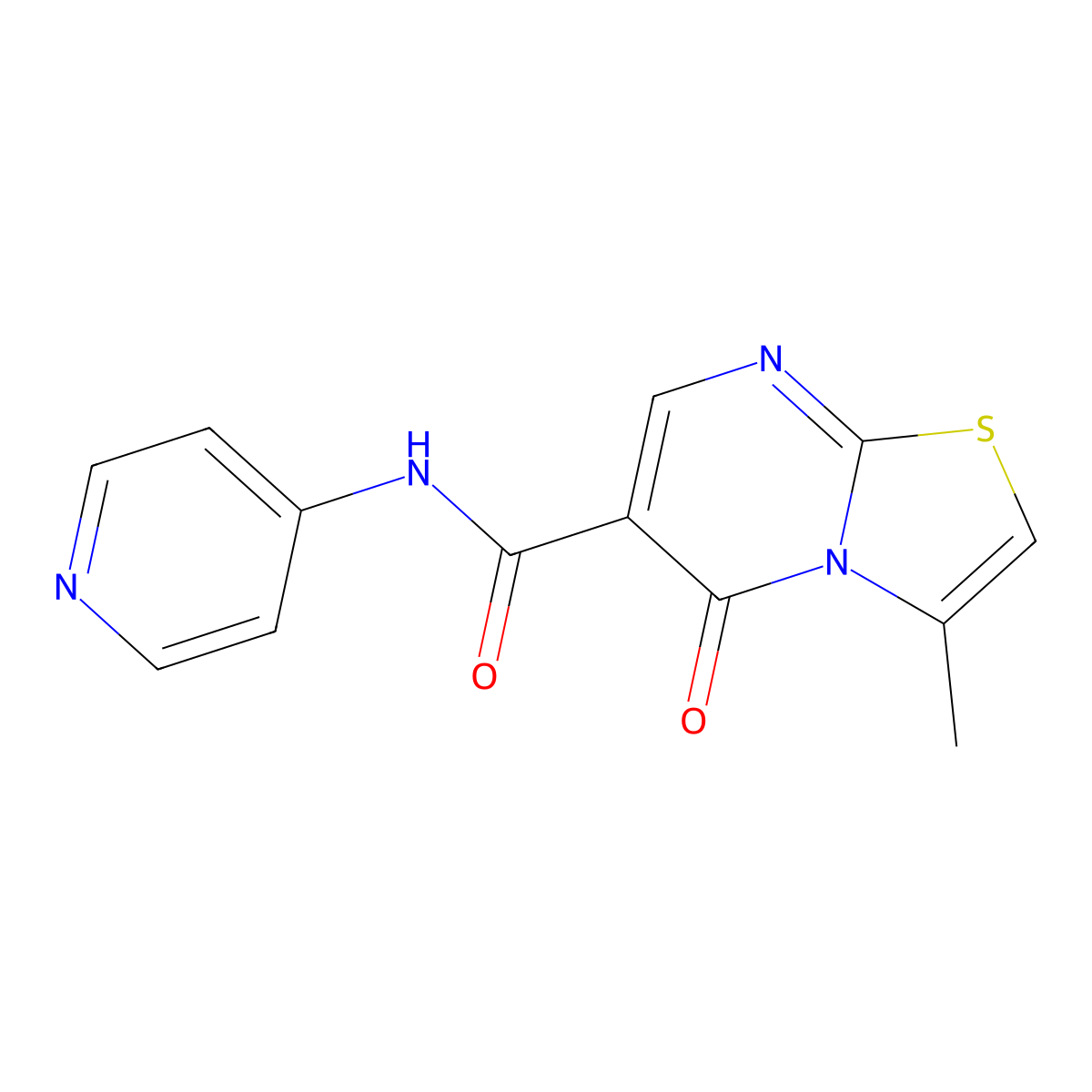 3-methyl-5-oxo-N-(pyridin-4-yl)-5H-[1,3]thiazolo[3,2-a]pyrimidine-6-carboxamide molecular structure, CAS 1024545-27-4
