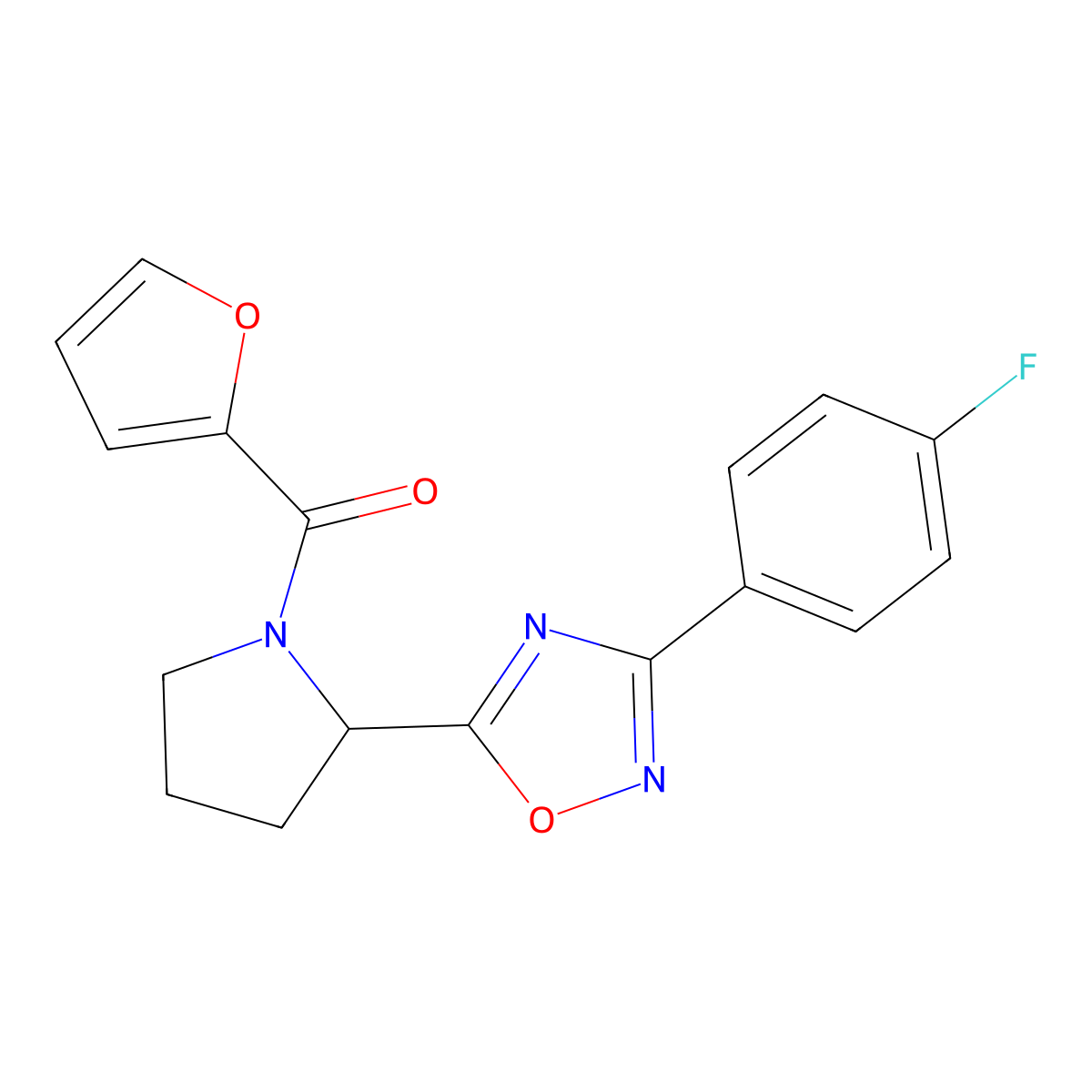 3-(4-Fluorophenyl)-5-[1-(2-furoyl)pyrrolidin-2-yl]-1,2,4-oxadiazole molecular structure, CAS 1024546-59-5