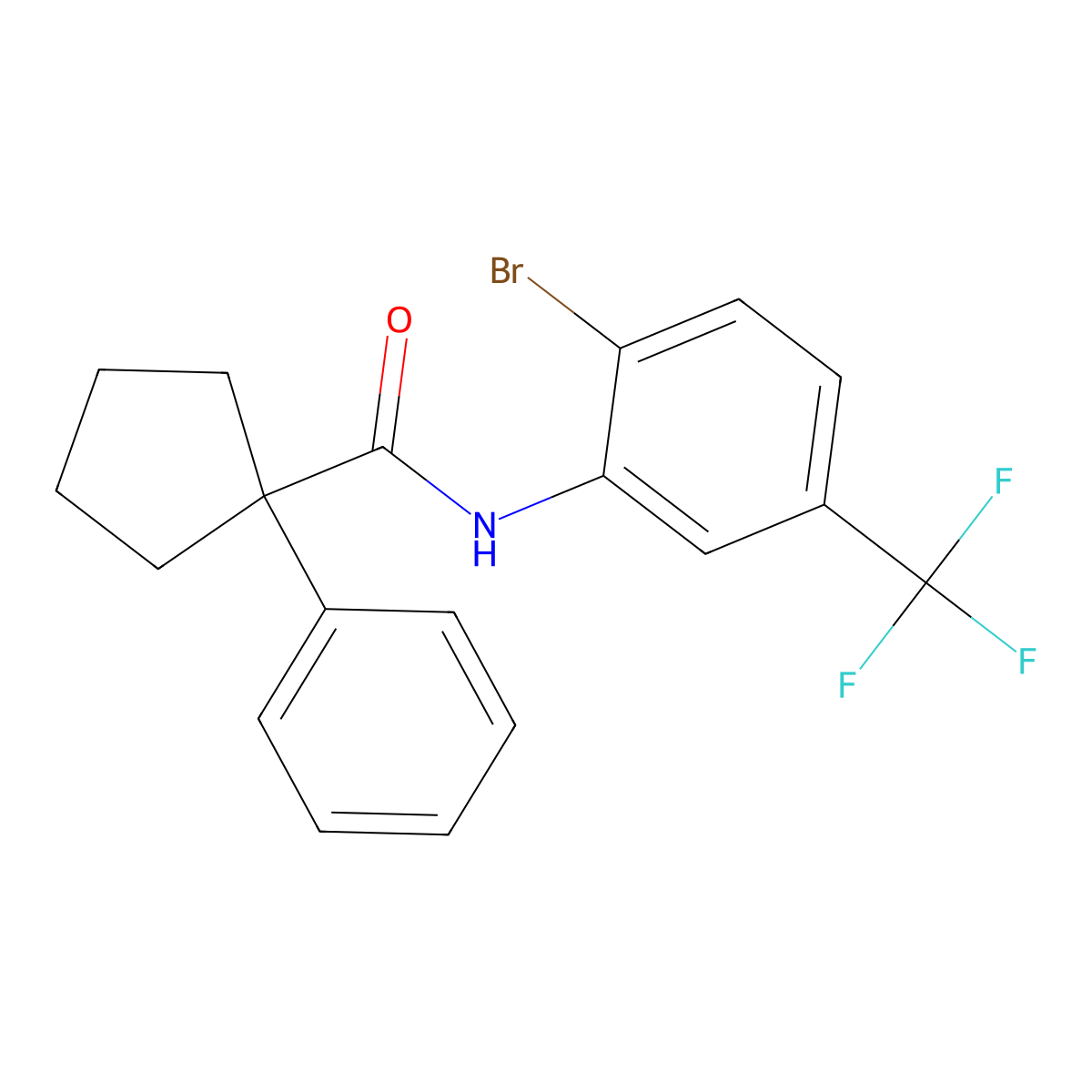 N-[2-bromo-5-(trifluoromethyl)phenyl]-1-phenylcyclopentane-1-carboxamide molecular structure, CAS 1024547-43-0