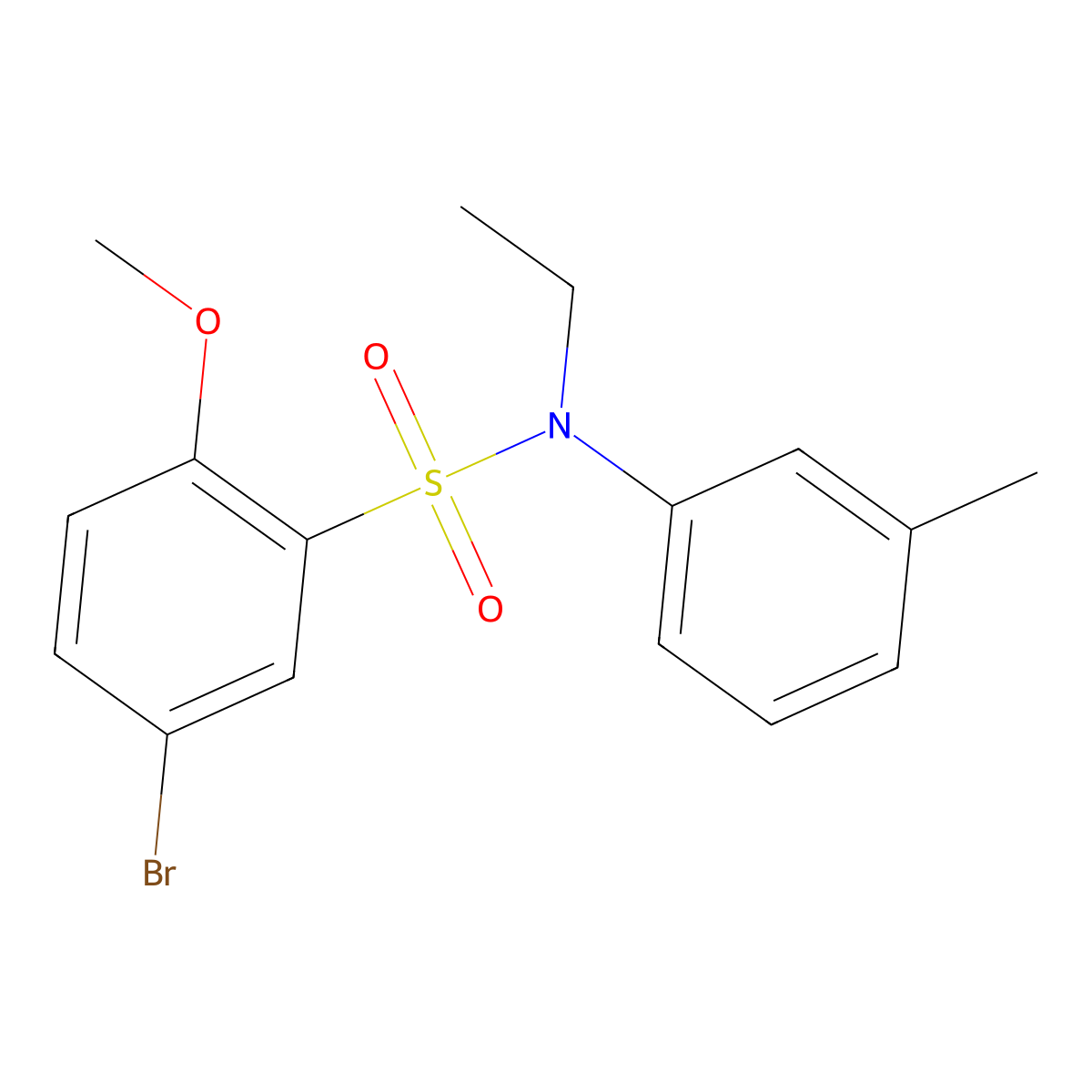 5-bromo-N-ethyl-2-methoxy-N-(3-methylphenyl)benzenesulfonamide molecular structure, CAS 1024547-68-9