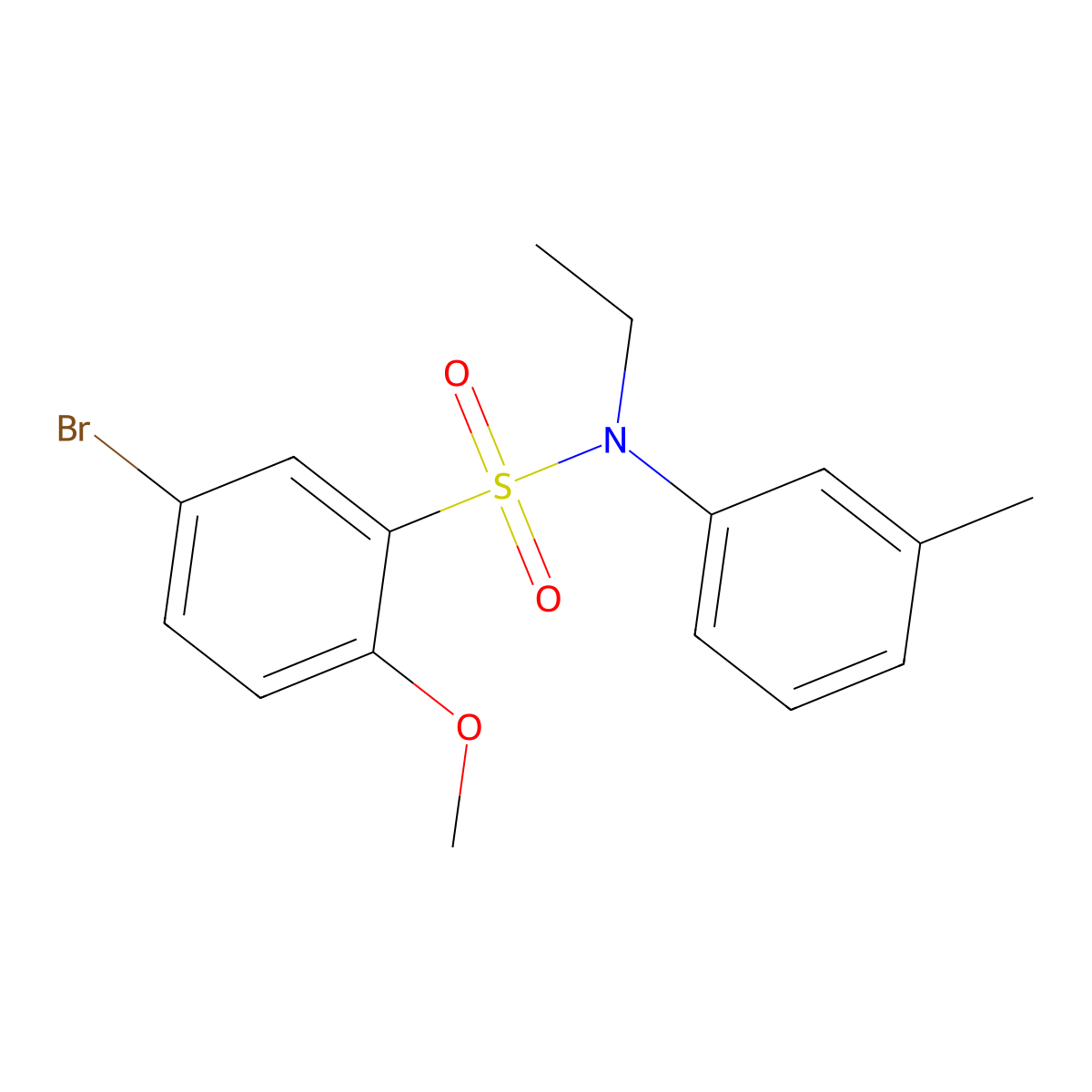 5-bromo-N-ethyl-2-methoxy-N-(3-methylphenyl)benzenesulfonamide molecular structure, CAS 1024547-68-9