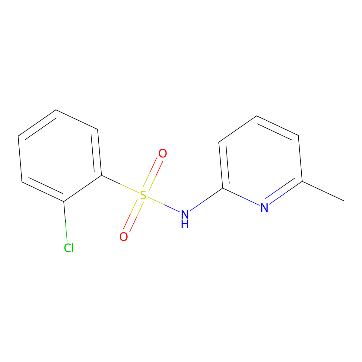 2-chloro-N-(6-methylpyridin-2-yl)benzenesulfonamide molecular structure, CAS 1024552-11-1