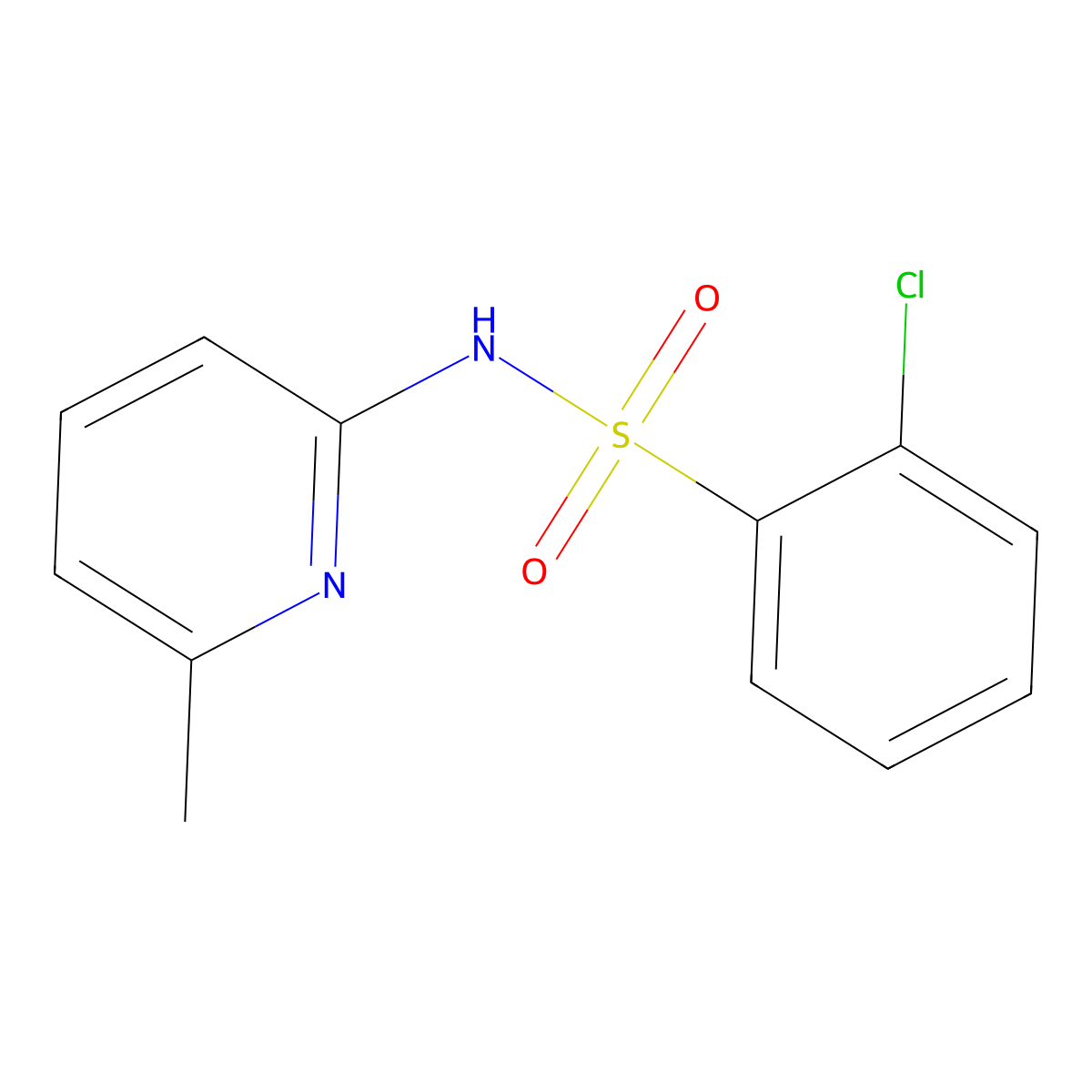2-chloro-N-(6-methylpyridin-2-yl)benzenesulfonamide molecular structure, CAS 1024552-11-1
