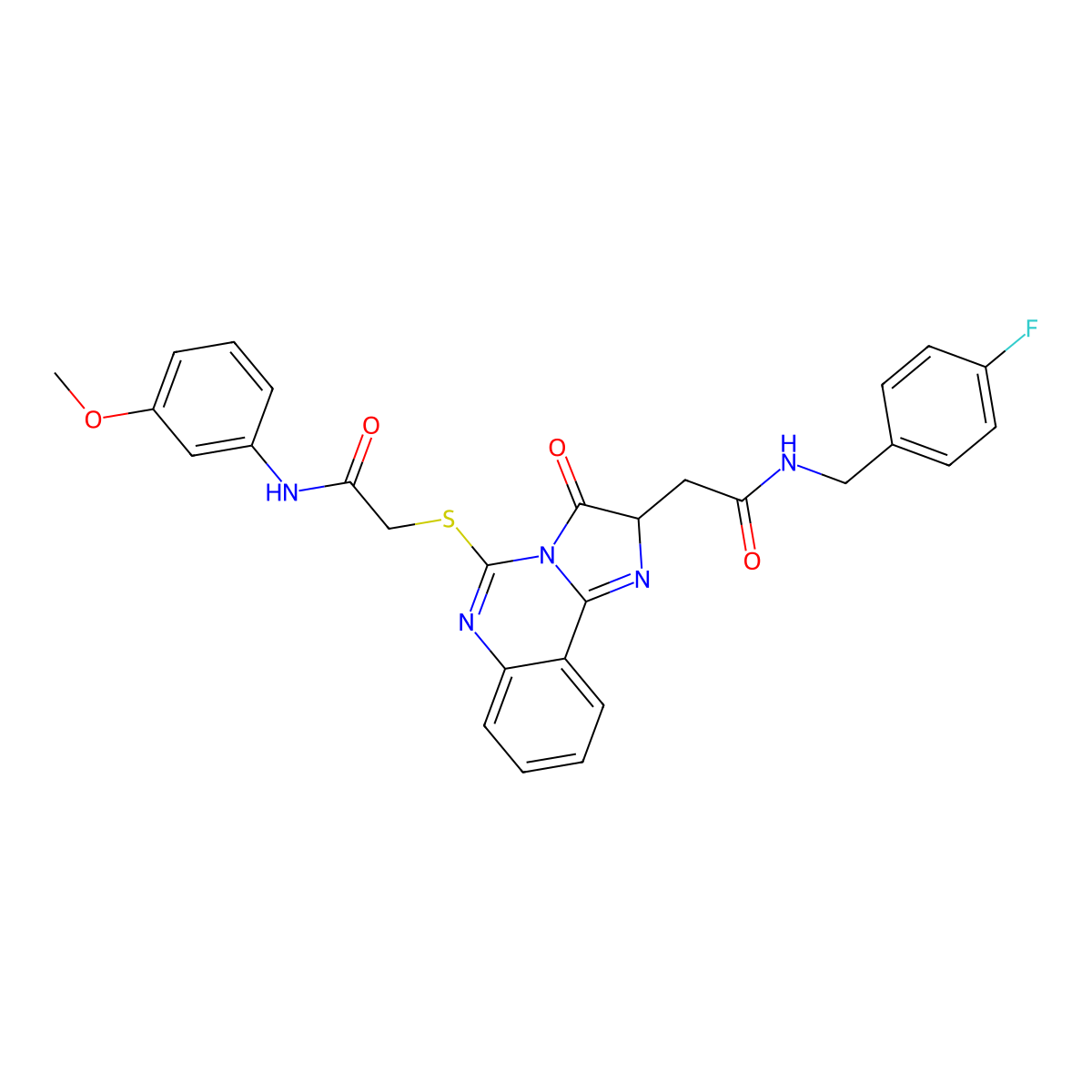 N-[(4-fluorophenyl)methyl]-2-[5-[2-(3-methoxyanilino)-2-oxoethyl]sulfanyl-3-oxo-2H-imidazo[1,2-c]quinazolin-2-yl]acetamide molecular structure, CAS 1024569-85-4