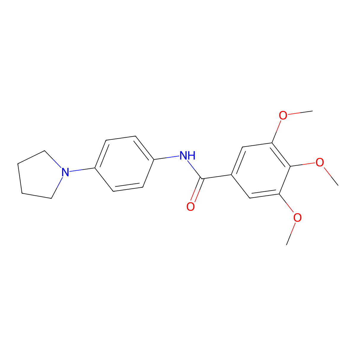 3,4,5-trimethoxy-N-[4-(pyrrolidin-1-yl)phenyl]benzamide molecular structure, CAS 102457-74-9