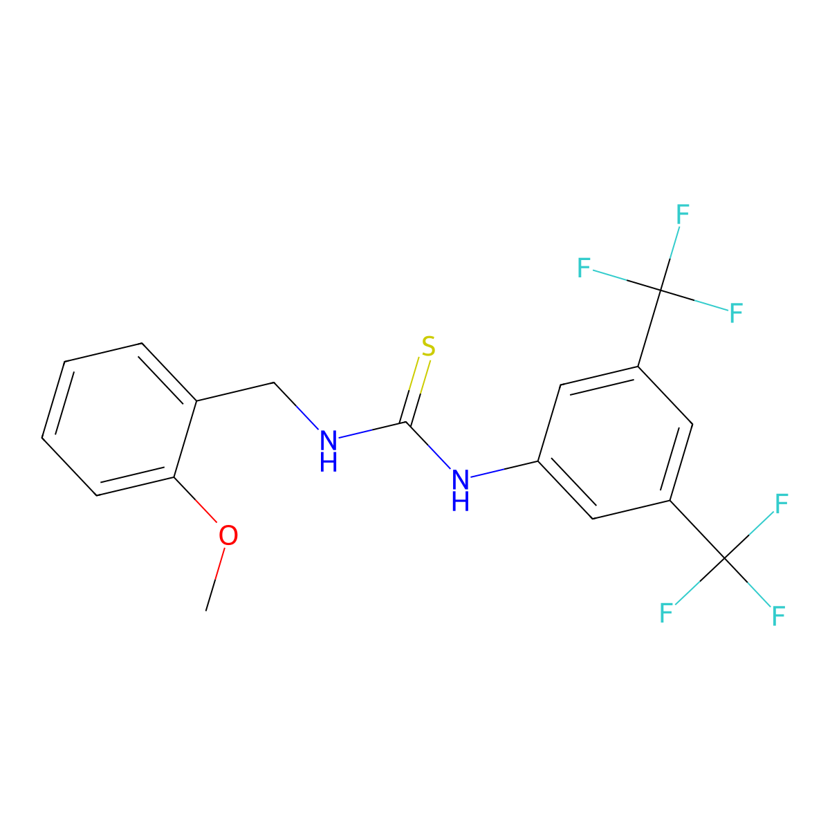 1-(3,5-Bis(trifluoromethyl)phenyl)-3-((2-methoxyphenyl)methyl)thiourea molecular structure, CAS 1024572-83-5